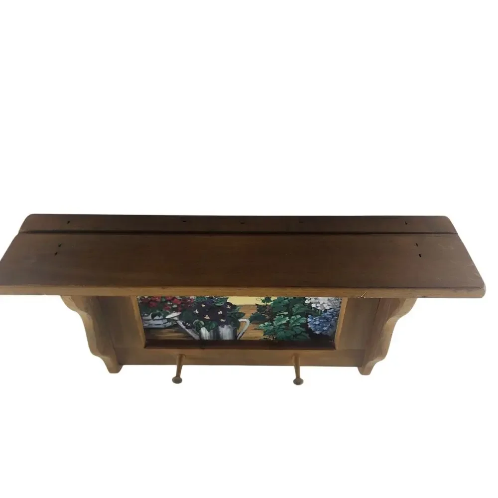 Wooden Shelf Still Life Garden Scene 2-Hanging Hocks Vintage